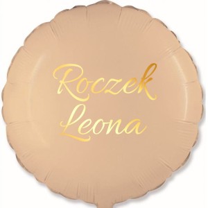 Okrągły Beżowy Balon Personalizowany na Roczek