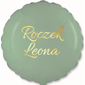 Okrągły Zielony Balon Personalizowany na Roczek