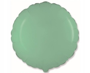 Okrągły Miętowy Balon Foliowy, Pastelowy, 45 cm