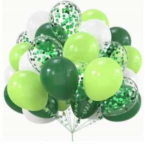 Zestaw Zielonych Balonów z Konfetti