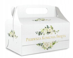 Zestaw Komunijnych Eleganckich Pudełek na Ciasto, 5 szt.