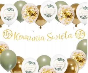 Komunijny Zestaw Balonów z Banerem