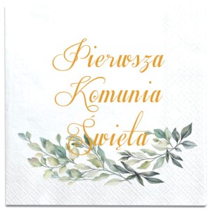 Serwetki z Napisem "Pierwsza Komunia Święta", 12 szt.
