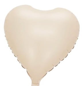 Kremowy Balon Foliowy w Kształcie Serca, 45cm 