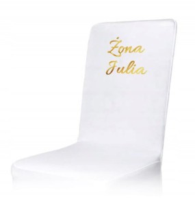 Weselny, Personalizowany Pokrowiec na Krzesło "Żona", 1 szt.