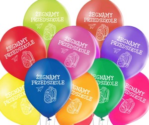 Kolorowe Balony "Żegnamy Przedszkole!", 10 szt.