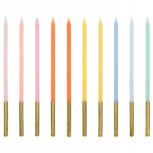 Pastelowe Świeczki Urodzinowe 14cm, 10 szt