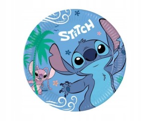 Papierowe Talerzyki ze Stitch - 23 cm, 8 sztuk