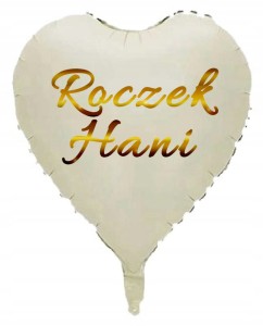 Personalizowany Balon na Roczek - Kremowe Serce 45cm