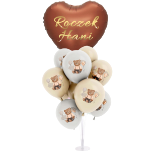 Personalizowany Brązowy Zestaw na Roczek z Misiem