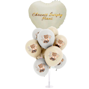 Personalizowany Kremowy Zestaw na Roczek z Misiem