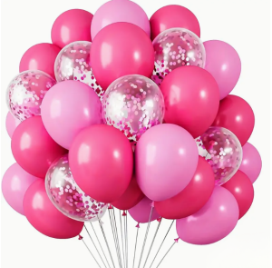 Zestaw Różowych Balonów z Konfetti