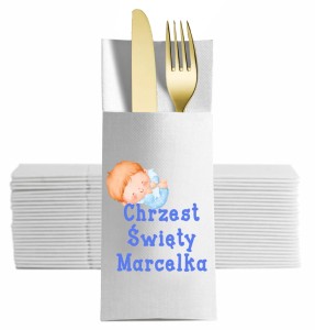 Kieszonki na Sztućce na Chrzest Święty, 12 szt.