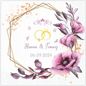 Personalizowane Serwetki Ślubne, 12 szt.