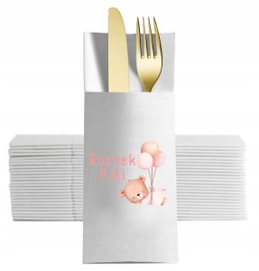 Personalizowane Kieszonki na Sztućce na Roczek, 12 szt.