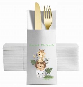 Personalizowane Kieszonki na Sztućce Dżungla, 12 szt. 
