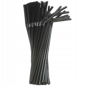 Czarne Słomki Wielokrotnego Użytku, 50 szt.