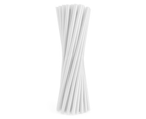 Białe Słomki Wielokrotnego Użytku, 200 szt.