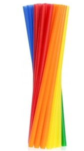 Kolorowe Słomki do Picia Wielokrotnego Użytku, 10 szt.