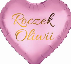 Foliowe Serce na Roczek w Kolorze Matowego Różu