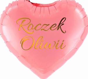 Foliowe Serce na Roczek w Kolorze Różowym