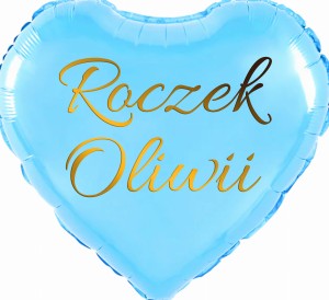 Foliowe Serce na Roczek w Kolorze Niebieskim