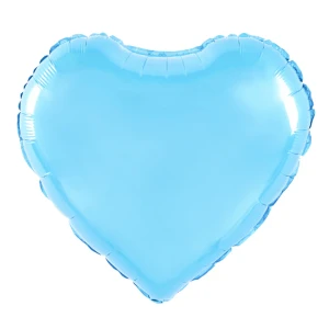 Niebieski Balon Foliowy w Kształcie Serca 45cm, 1 szt