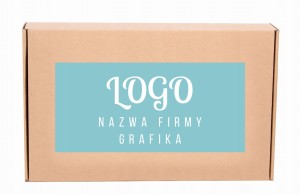 Szary Karton Fasanowy z Logo i Tasiemką Klejącą, 10 szt