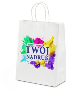 Białe Torby Papierowe Małe z Własnym Logo, 50 szt.