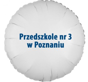 Balon foliowy biały okrągły Personalizowany Przedszkole