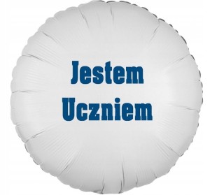 Balon foliowy biały okrągły Jestem Uczniem