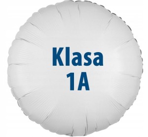 Balon foliowy biały okrągły Klasa 