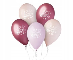 Balony z nadrukiem "Kochanej Babci", 5 szt.