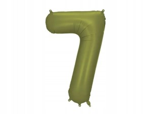 Balon foliowy matowy Cyfra 7 oliwkowy khaki 86cm