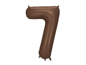Balon foliowy satynowy Cyfra 7 Mocca Brąz 86cm