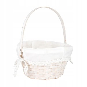 Wiklinowy kosz na święconkę biały 1szt.