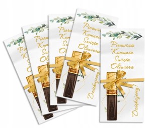 Prezenty dla gości Podziękowanie personalizowane Komunia 5szt.