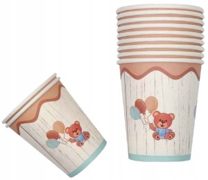 Kubeczki papierowe Kubki Miś 6szt.