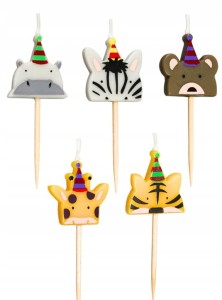 Świeczka Urodzinowe Zwierzatka 5szt.