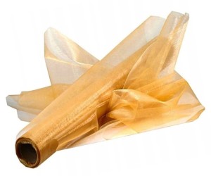 Organza dekoracyjna złota na rolce 16cm x 9m