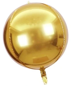 Balon foliowy złota KULA 55cm 1szt.
