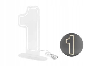 Cyfra 1 Świecąca Neon LED Roczek