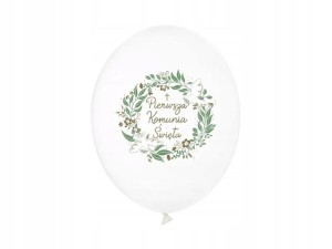 Balony z nadrukiem Pierwsza Komunia Święta 6szt