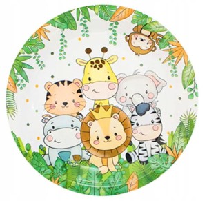Talerze papierowe Animals Zoo Safari 10szt