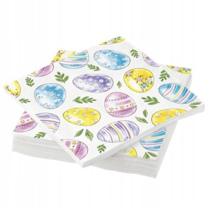 Serwetki papierowe Wielkanocne kolorowe Jajka Pisanki 20szt. 25x25cm