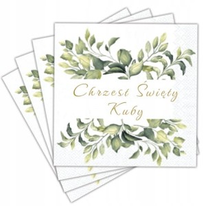 Personalizowane serwetki na Chrzest Święty - 12 szt. 33x33cm