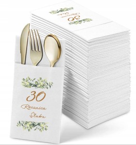 Kieszonki Personalizowane Rocznica Ślubu 20x8cm 12 szt. 