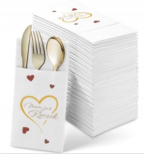 Kieszonki na sztućce Roczek "Mam już Roczek" 20x8cm 12 szt.