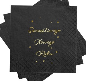 Serwetki Noworoczne "Szczęśliwego Nowego Roku" 24x24 12szt.