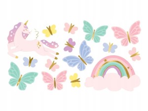 Tatuaże Jednorożce, mix. Kolorowe dla dzieci Urodziny